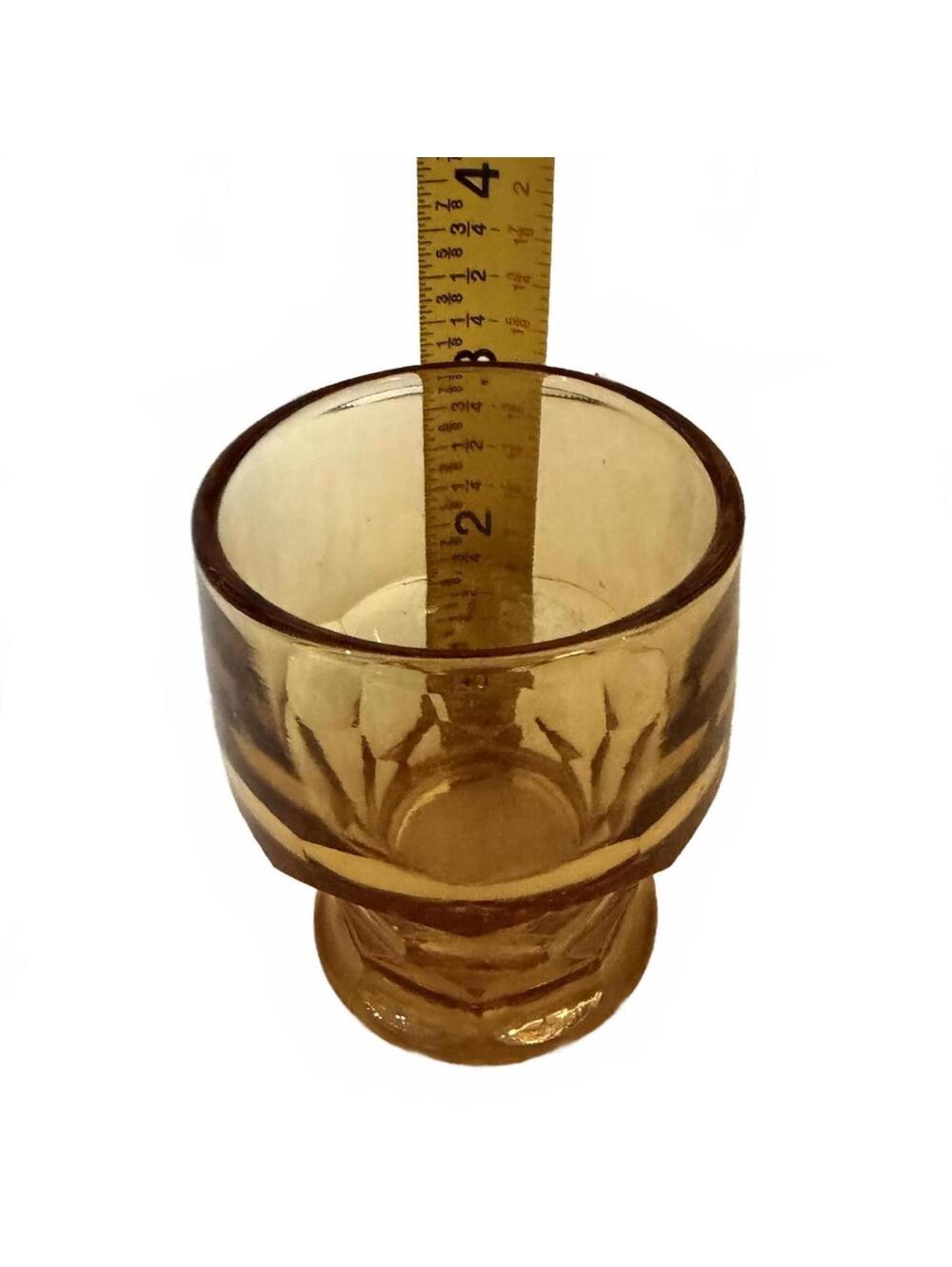 Set of 6 vintage amber glass tumblers in the Georgian pattern - Picture 6 of 8